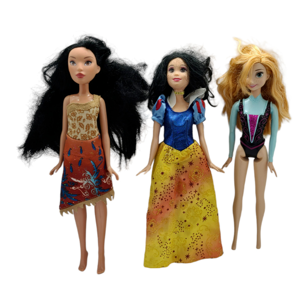 Disney Princess Doll Lot Snow White Pocahontas Elsa Ice Skating Figures 3pc